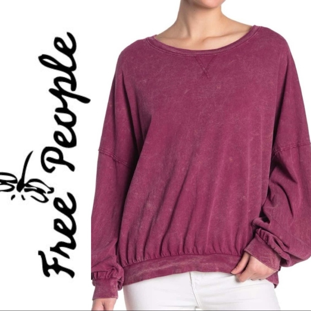 Free People 213 Vintage Wash Long sleeve T- shirt - Picture 2 of 6